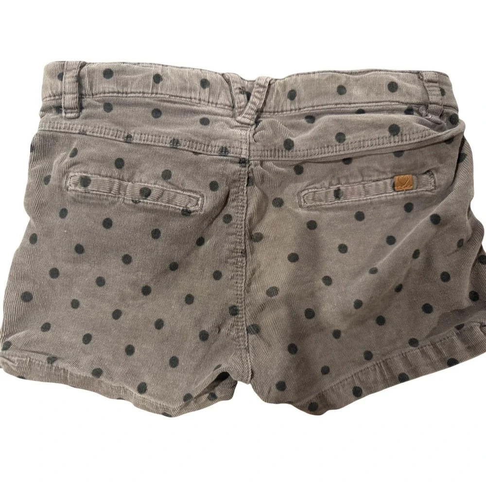 Zara BabyGirl Corduroy Polka Dot Shorts Girls Size 2/3 Gray Black Cuffed Pockets